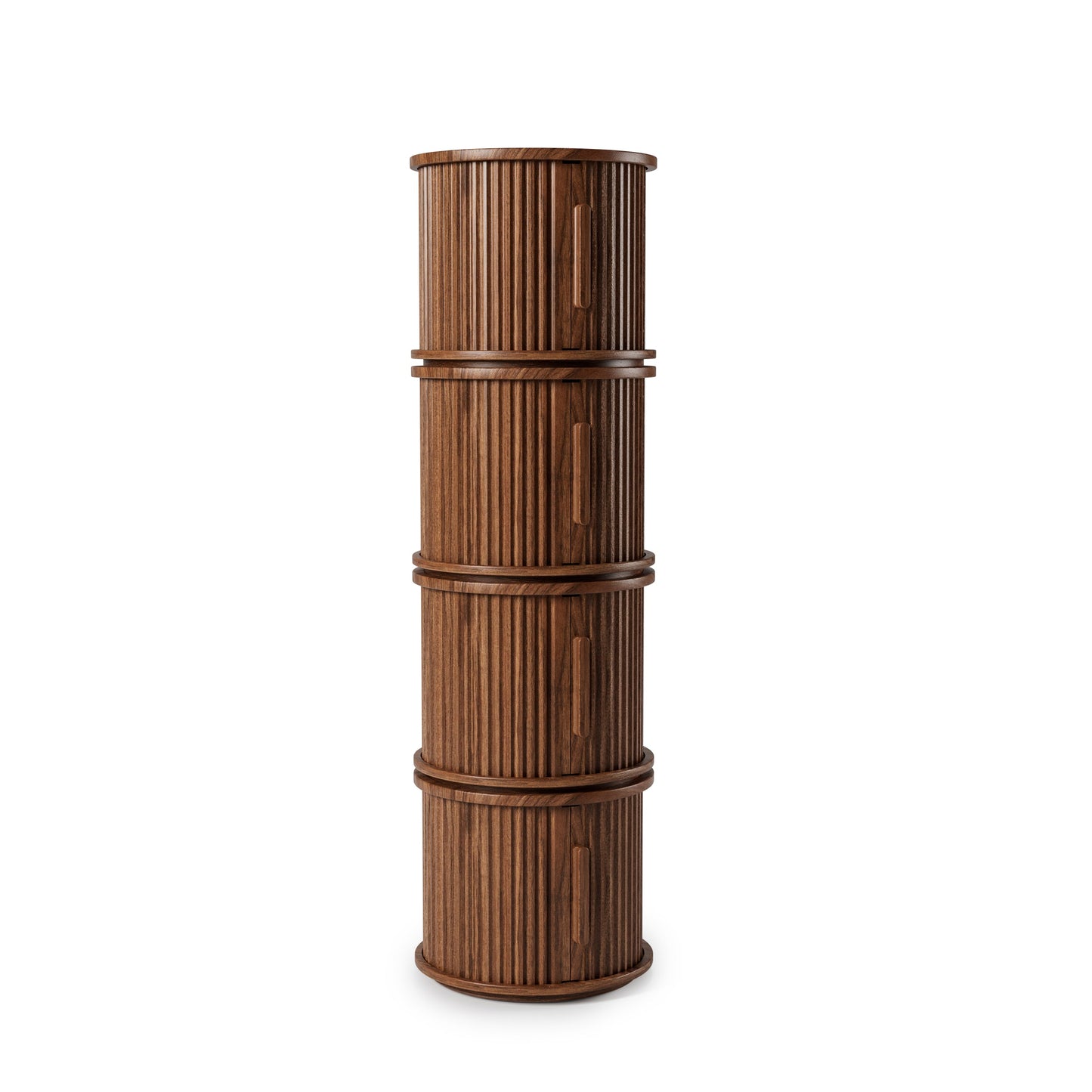 2Piece Round Coffee Table Set, Modern Nesting Side Tables with Sliding Door Storage