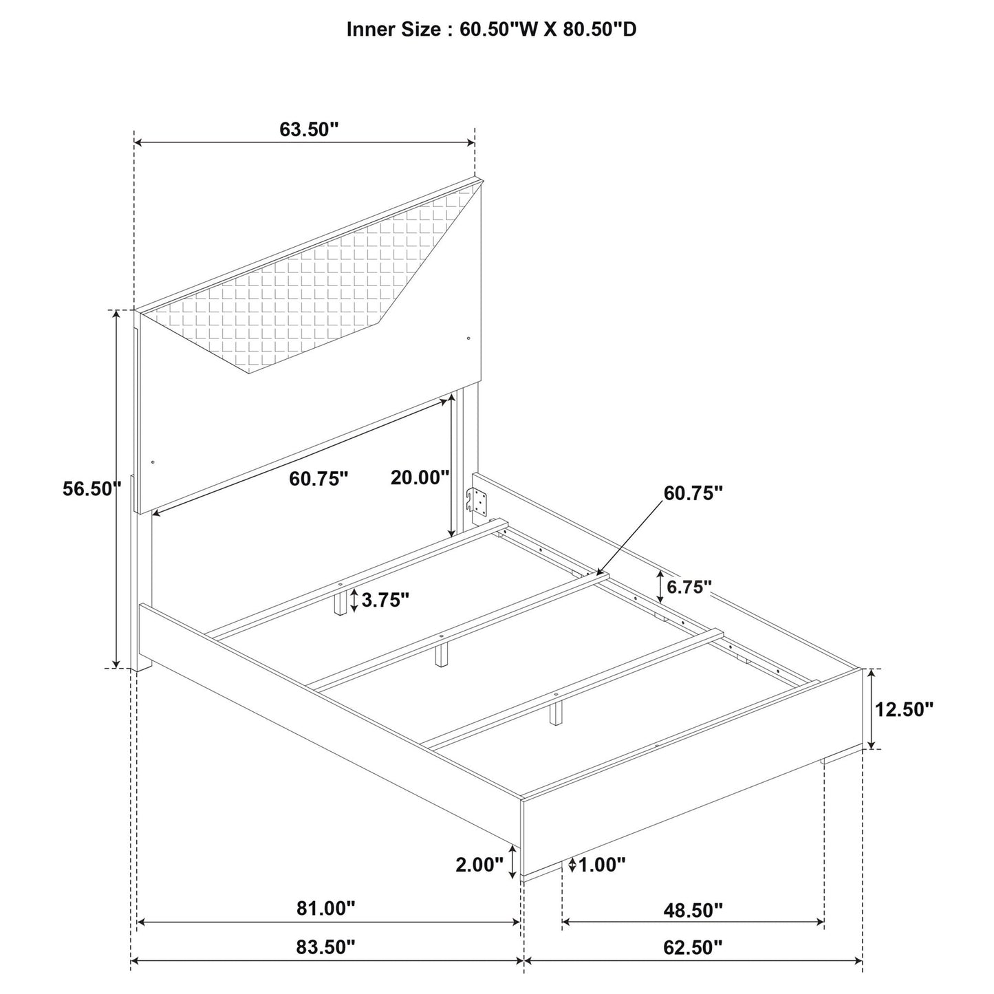 Pierce - Panel Bed LED Headboard