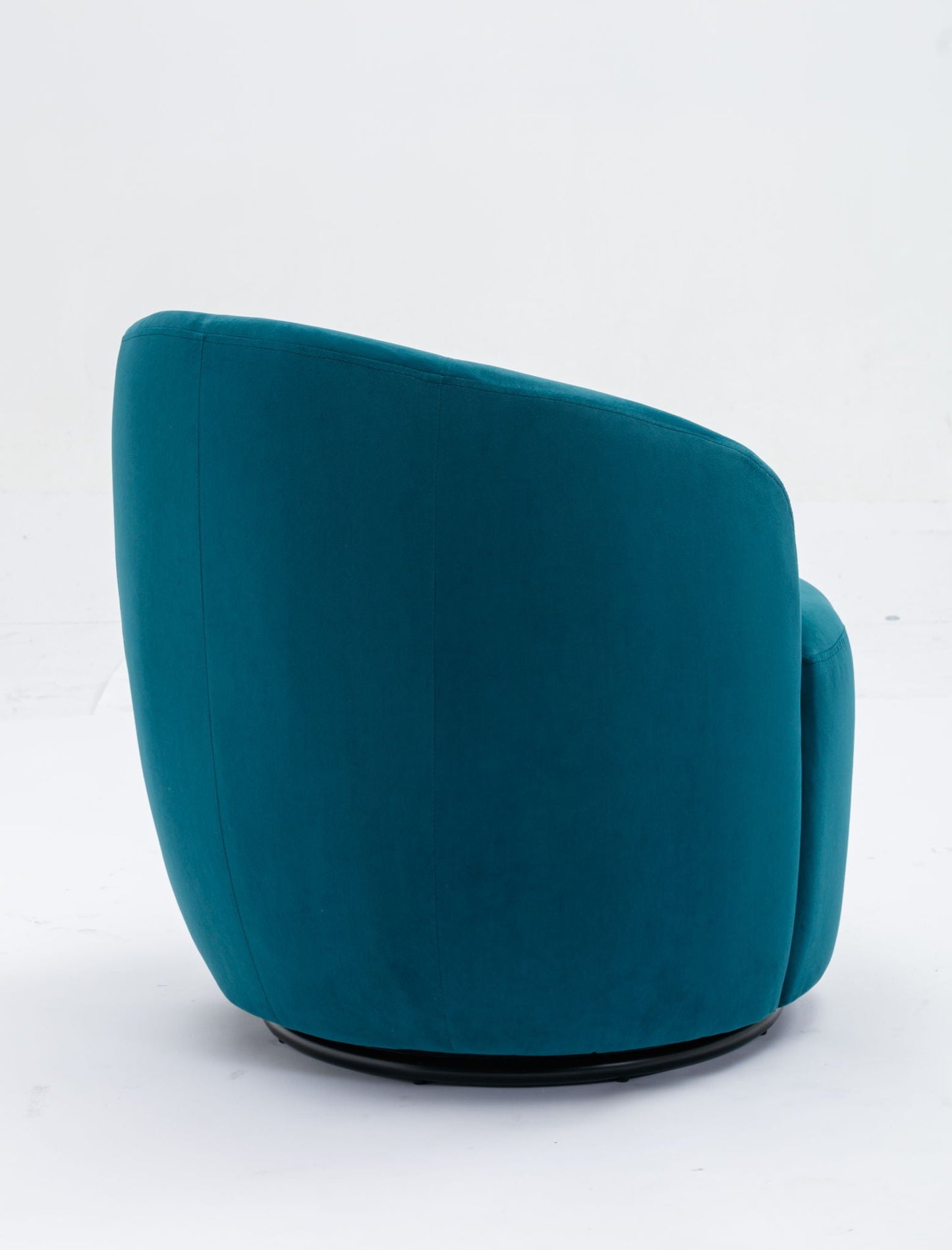 Swivel Accent Armchair Barrel Chair With Powder Coating Metal Ring