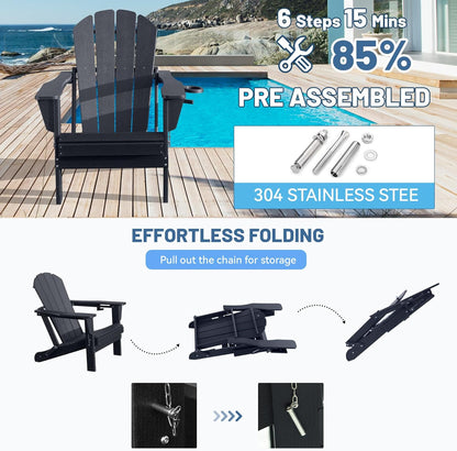 Adirondack Chair, Plastic Adirondack Chairs, HDPE Adirondack Chair, Folding Adirondack Chairs,Outdoor Chairs with Cup