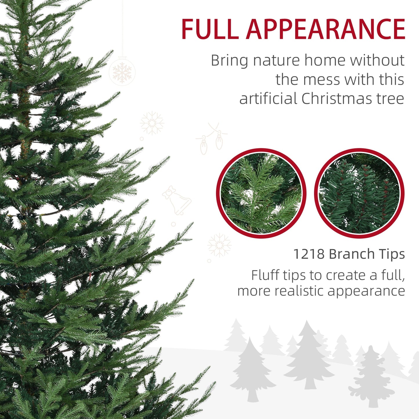 HOMCOM 7.5 Foot Artificial Christmas Tree