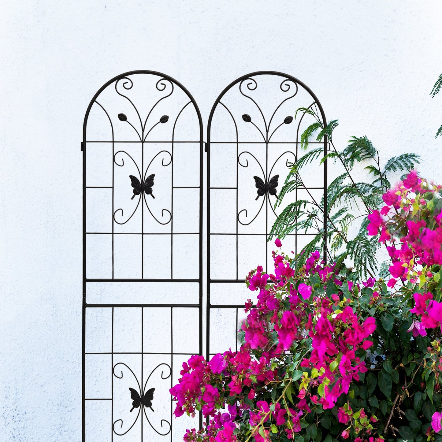 2 Pack Metal Garden Trellis 71" x 19.7" Rustproof Outdoor Support