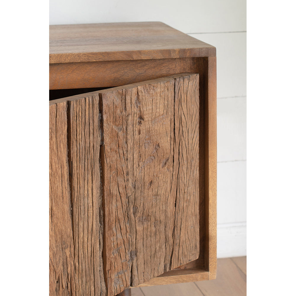 55x16x22.5" TV Cabinet With Recycled Wood 2 Door