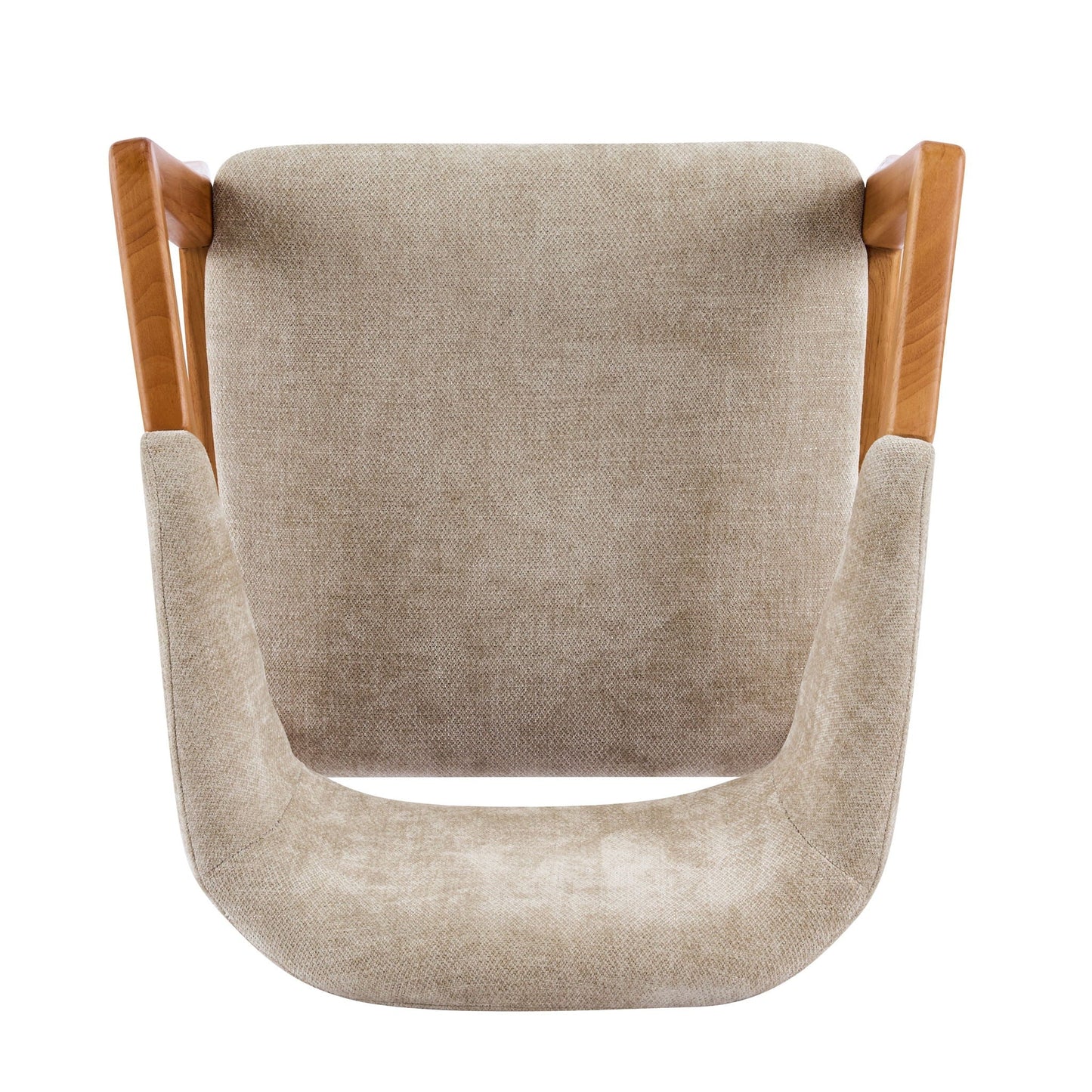 Indoor Upholstered Dining Chair Set of 2 - Oatmeal / Teak