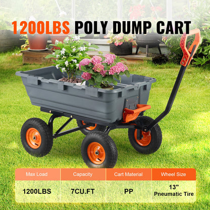 Dump Cart with Poly Body and Steel Frame