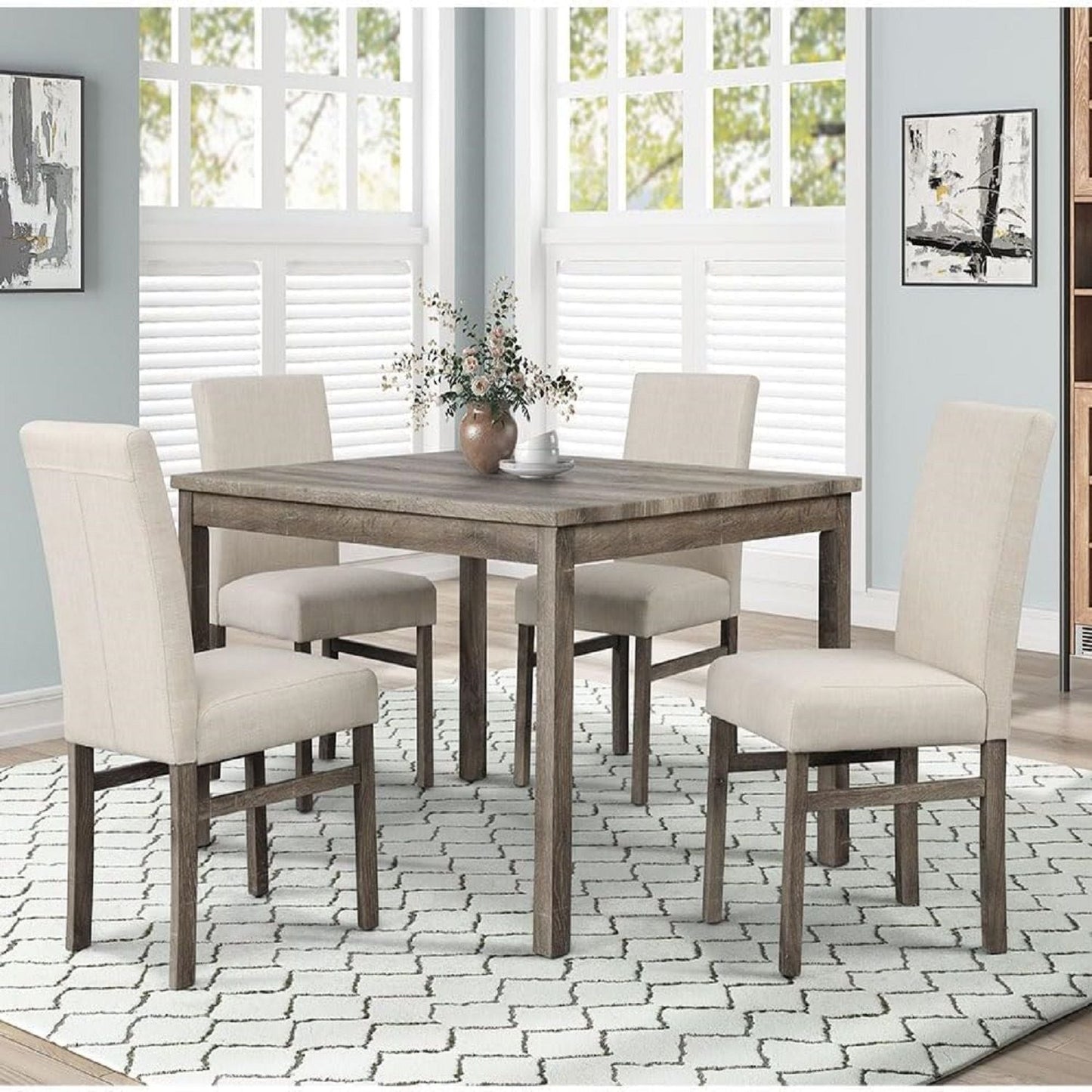 Transitional Upholstered Dining Chair For Kitchen (Set of 2)