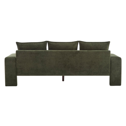 Algora 84.5 in. 3 Seater Modern Upholstered Velvet Sofa, Moss