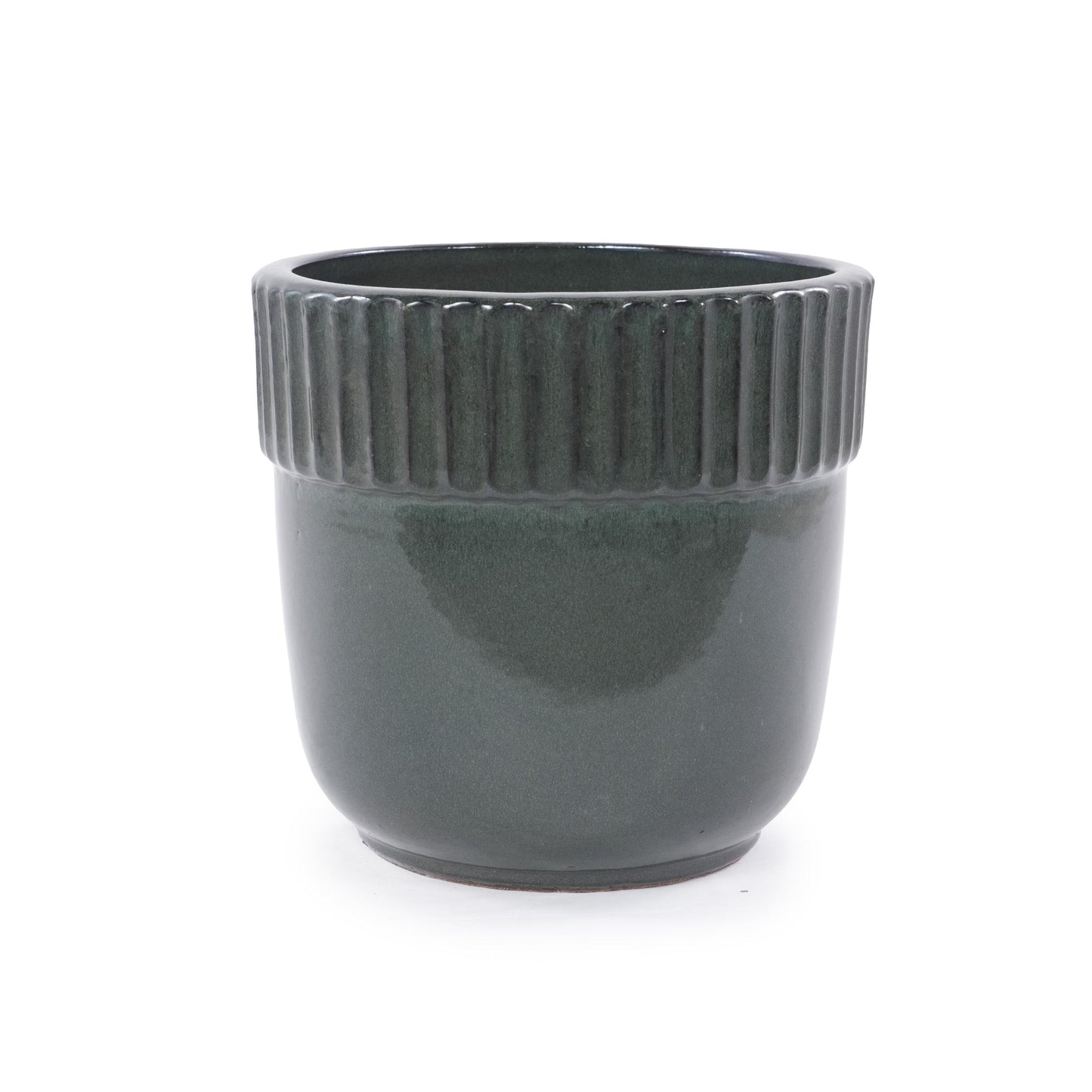 Handmade Ceramic Planter Set of 3, 15/12/9 Inch Diameter, Dark