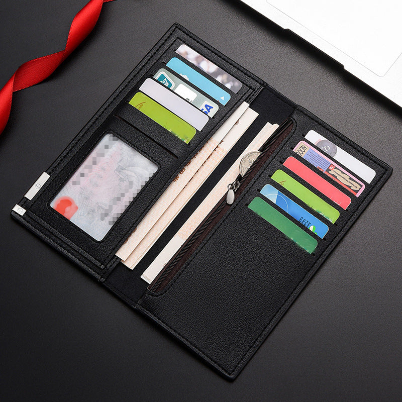 Mens Long Zipper Card Holder And Wallet 2-in-1