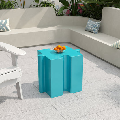 3-Piece Artistic Puzzle Table Set with Modular Interlocking Design