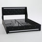 Wingback Upholstered Bed Frame With LED Lights, Charging Station
