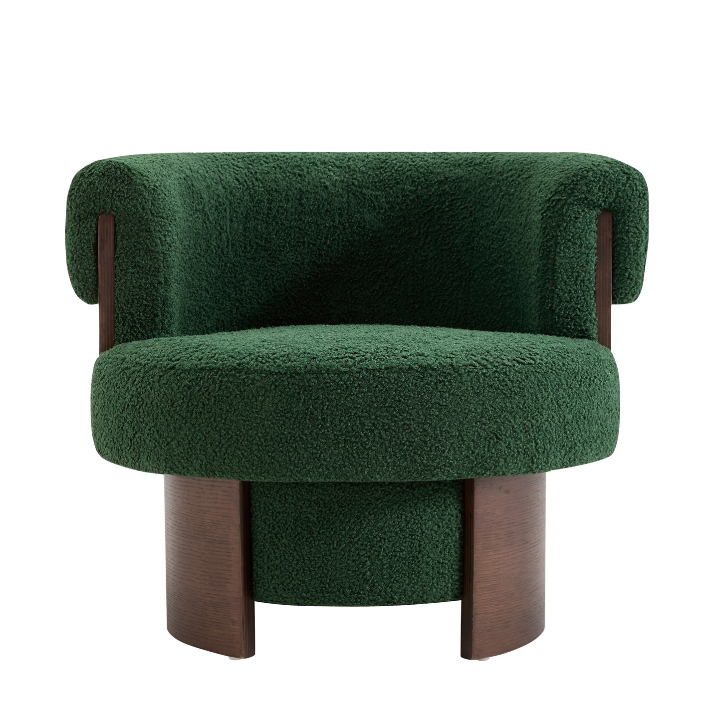 Modern 32" Wide Curved Sculptural Swivel Barrel Chair