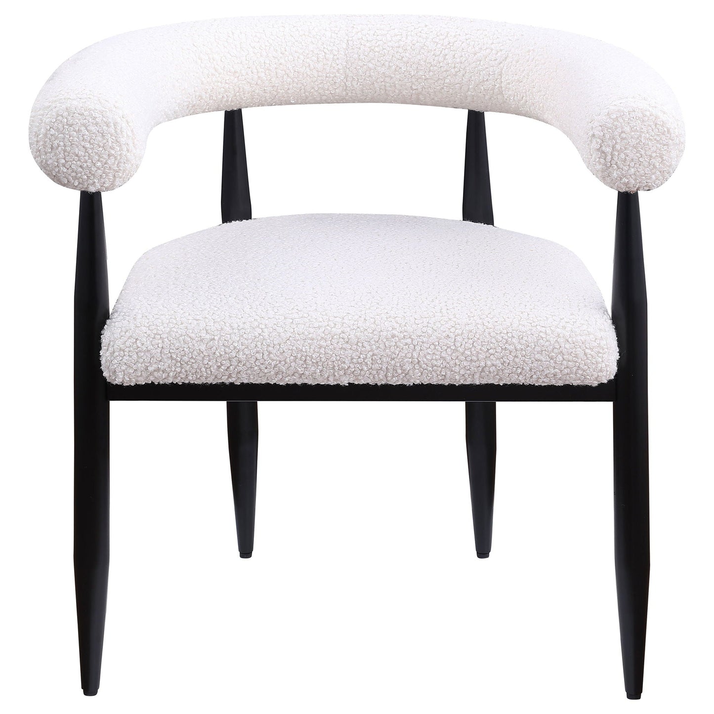 Notting - Upholstered Dining Arm Chair (Set of 2) In And Open C Shaped Backrest - Cream