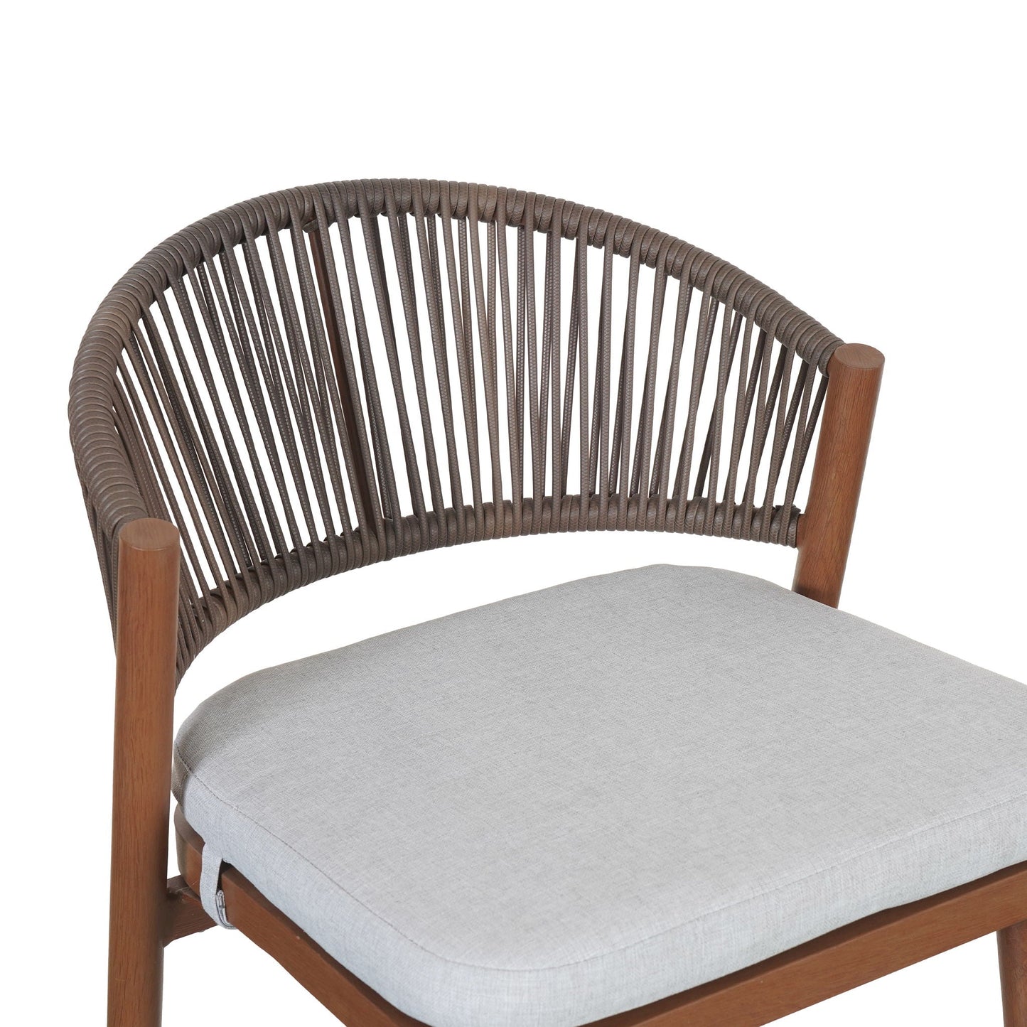 Outdoor Bar Height Metal Frame Counter Stools with Scallop-Shaped Backrest & Water-Resistant Cushions