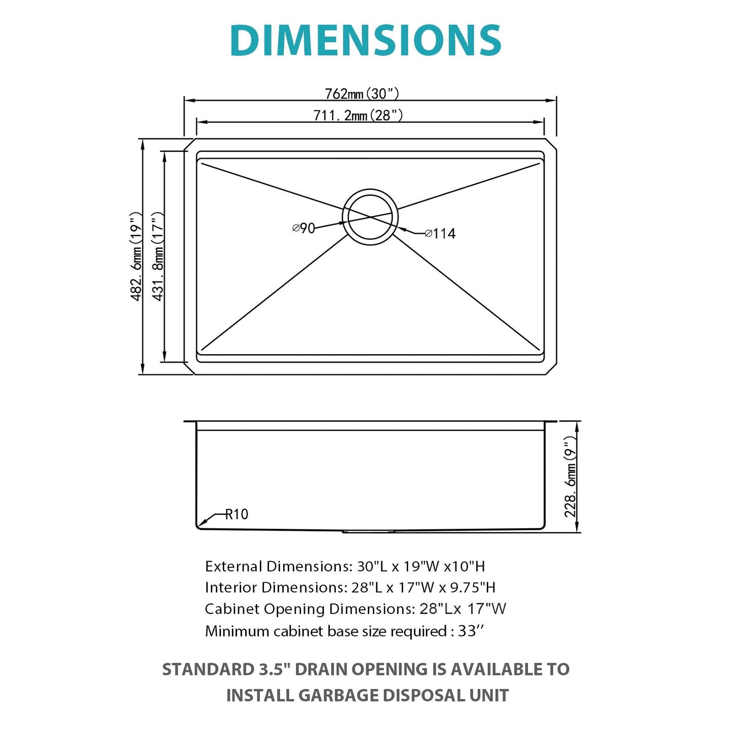 Stainless Steel Undermount Kitchen Sink With Workstation