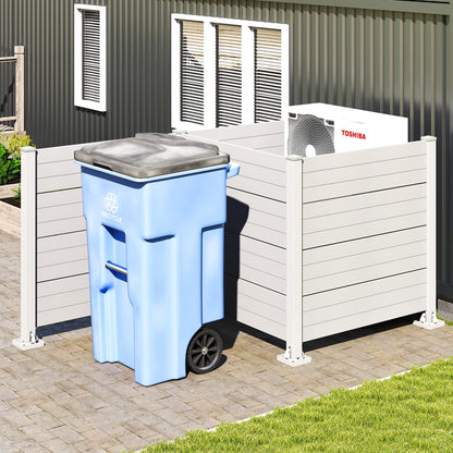 50" W x 49" H Outdoor Privacy Screen, Air Conditioner Fence, All-Weather Vinyl Privacy Fence Screens with Aluminum