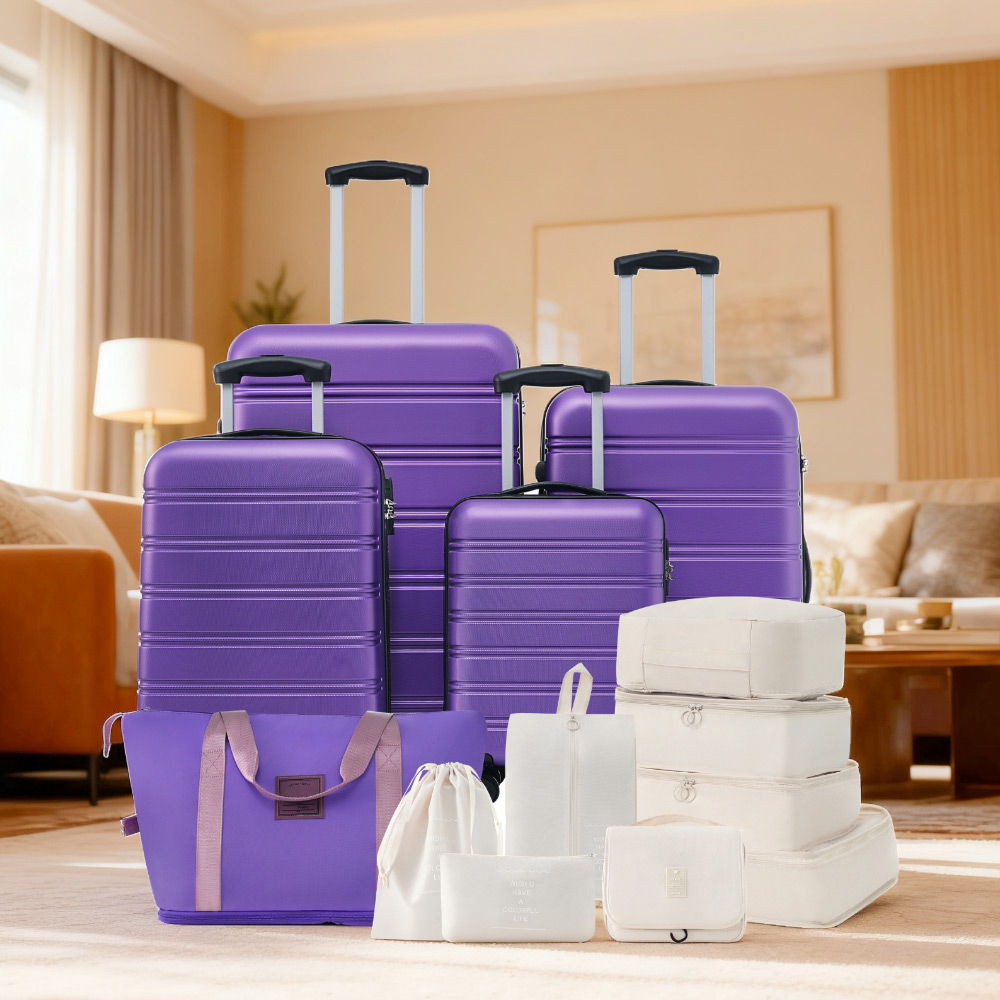 Hardshell Luggage Sets 4 Pieces + Bag Spinner Suitcase With Tsa Lock Lightweight - 16" / 20" / 24" / 28" Luggages