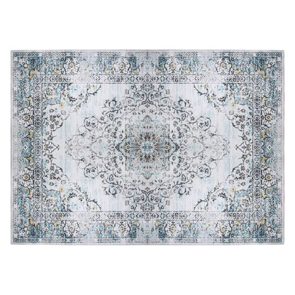 8x10FT VintageÊArea Rug Modern Non Slip Carpet Boho Low Pile Soft Rug Waterproof Machine Washable Rug for Living Room BedroomÊKitchen Dining Room Unde
