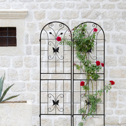 2 Pack Metal Garden Trellis 71" x 19.7" Rustproof Outdoor Support