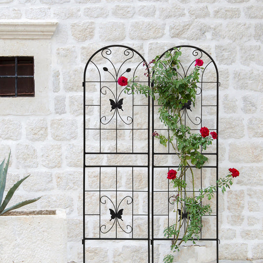 2 Pack Metal Garden Trellis 71" x 19.7" Rustproof Outdoor Support
