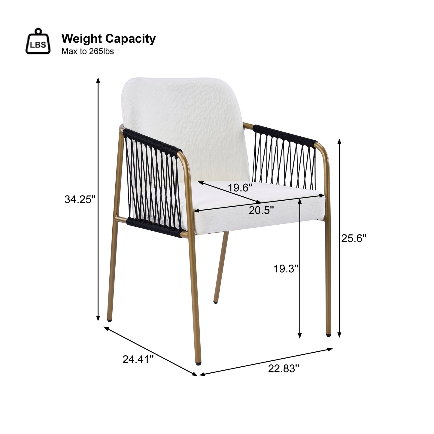 Modern Glam Upholstered Dining Chairs (Set of 2)