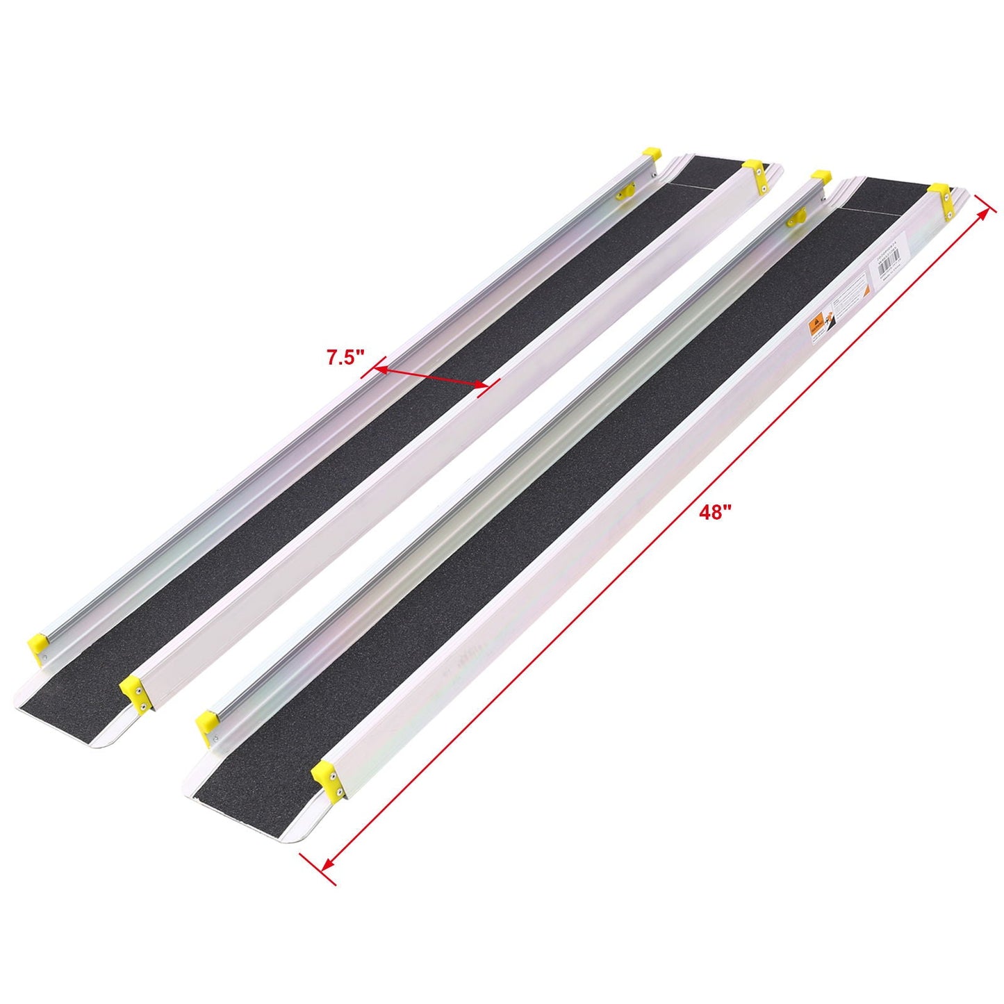 Premium Adjustable Telescoping Wheelchair Track Ramps Aluminium - Silver