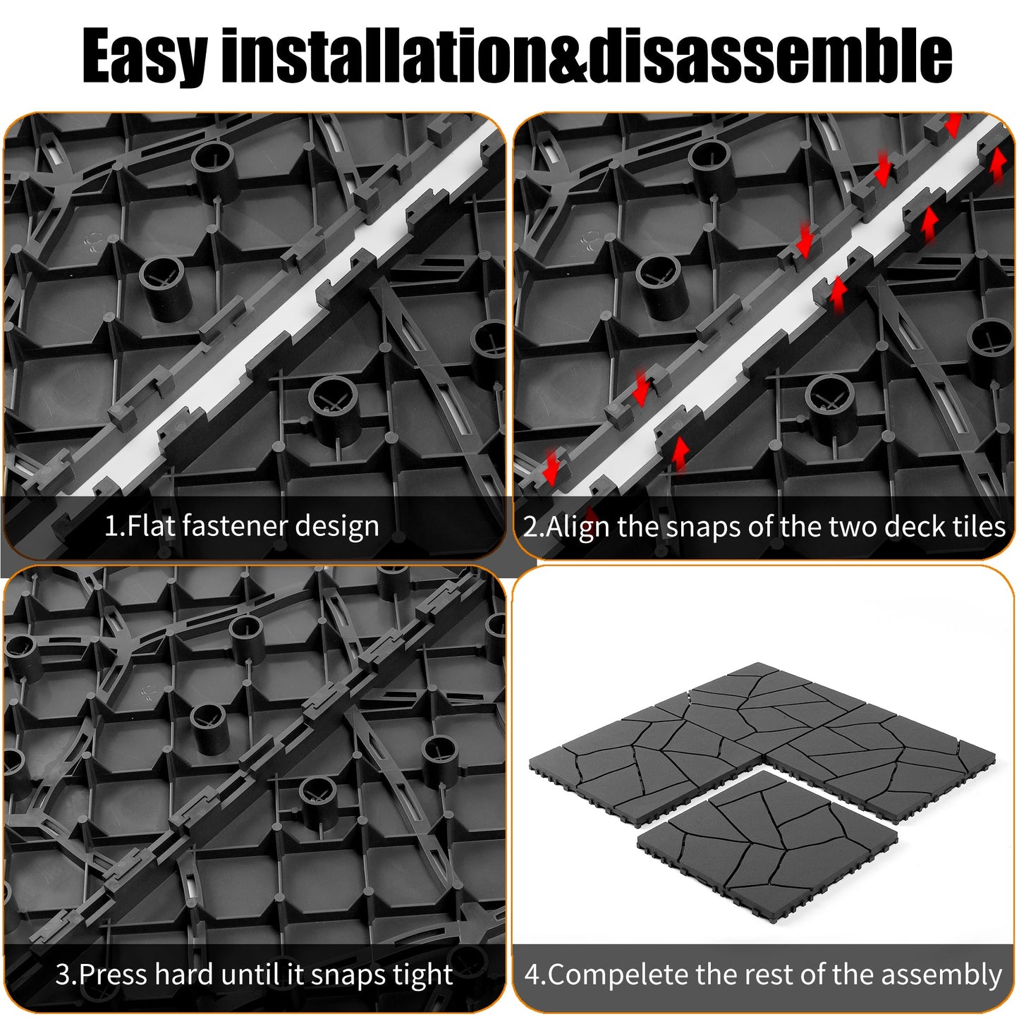 Stone Style 12" Patio Deck Tiles