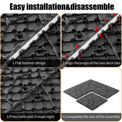 Stone Style 12" Patio Deck Tiles