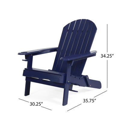 Zenithia Outdoor Foldable Adirondack Chair with 2 Cup Holders