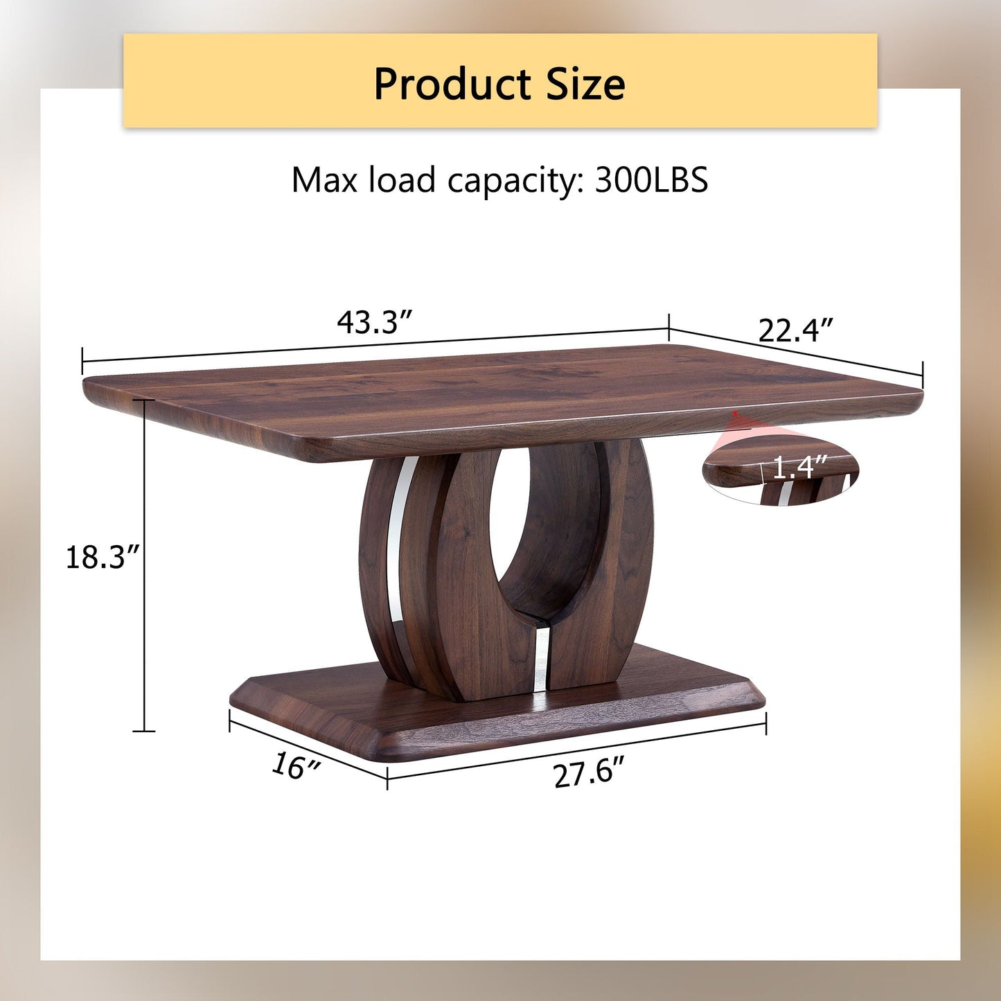 Modern, Minimalist Rectangular Coffee Table