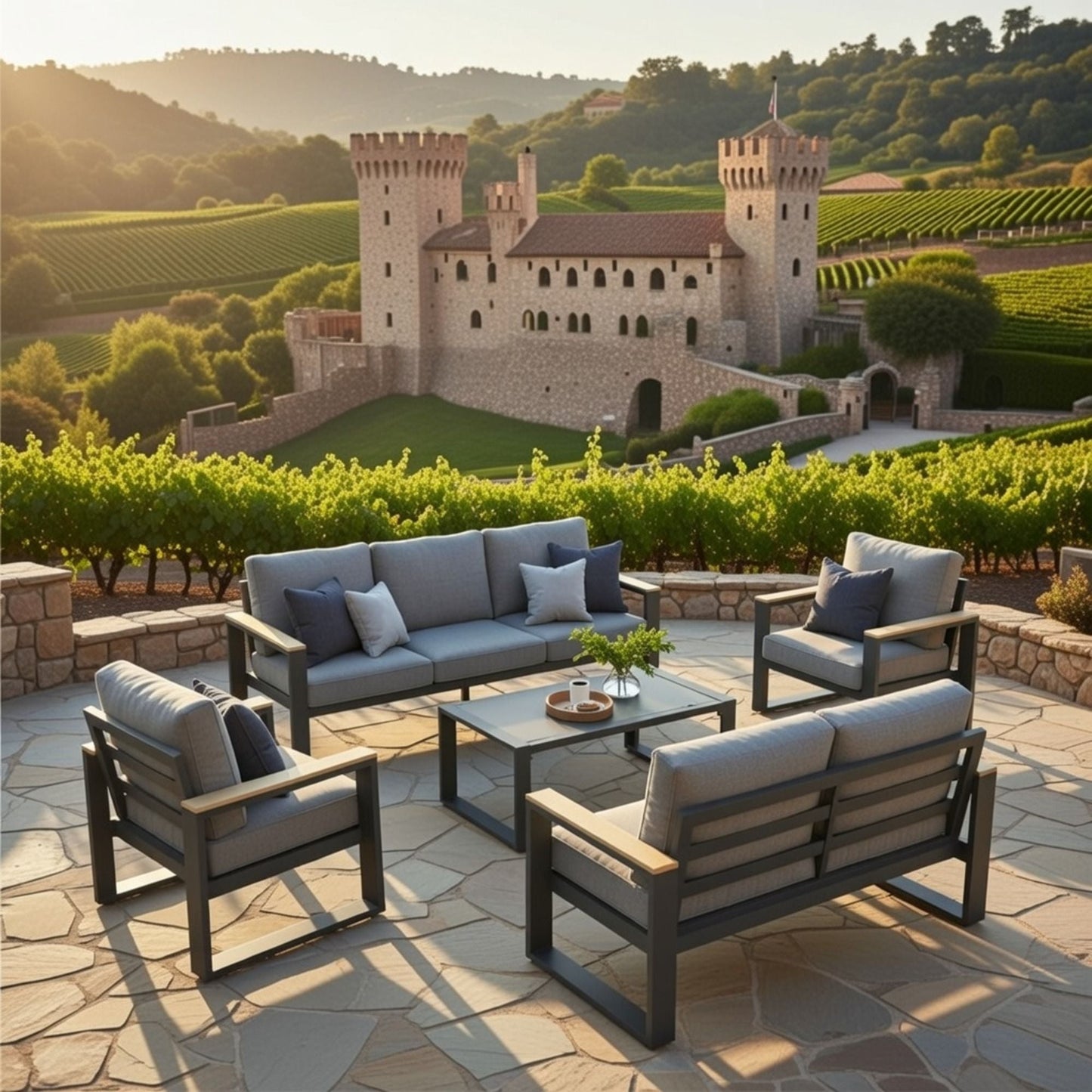 Modern Outdoor Sofa Set With Coffee Table