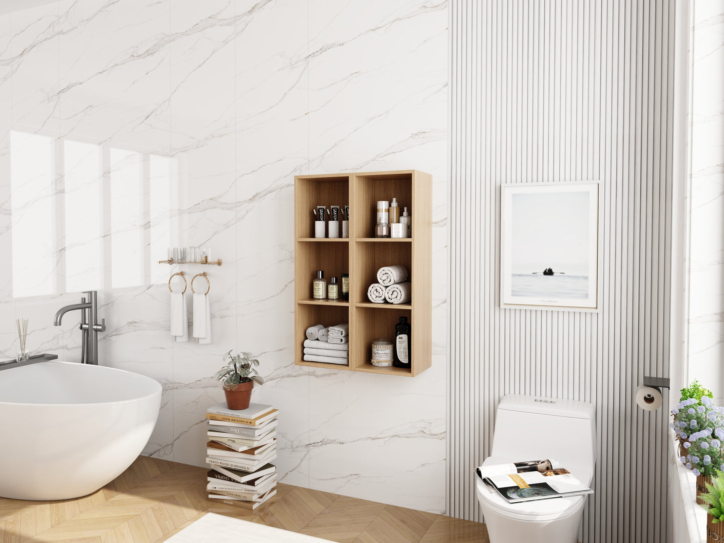 24 Inch Wall Mounted Storage Shelves Combination