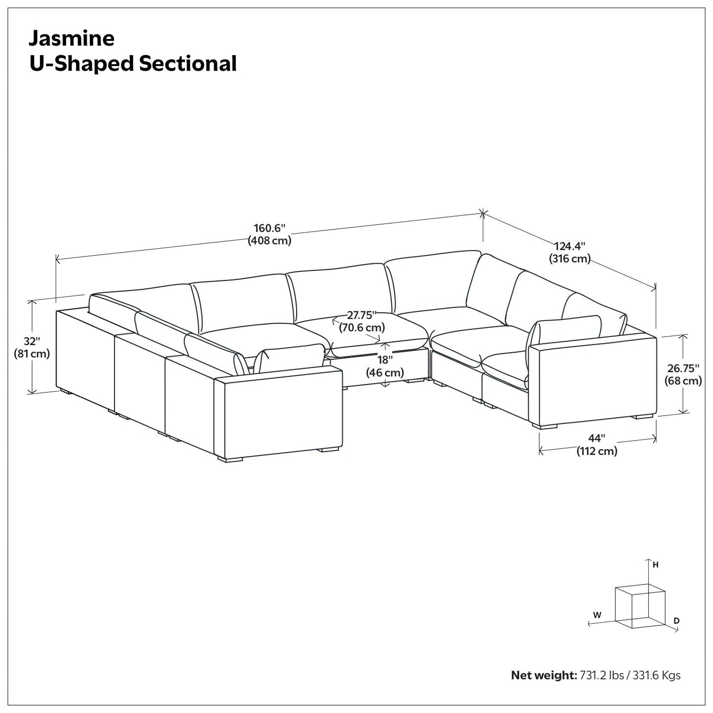 Jasmine - Handcrafted Sectional Sofa