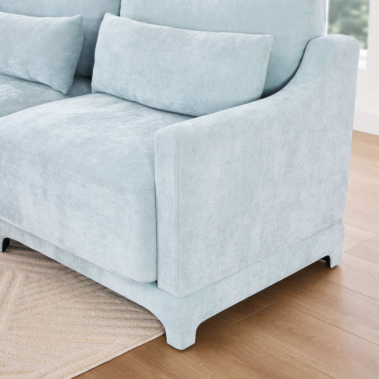 Elegant Sofa With Ergonomic Design And Lumbar Pillows