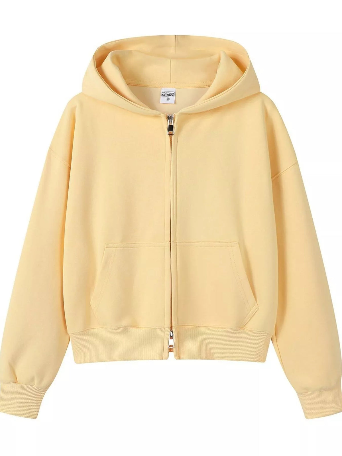 Full Size Casual Zip-Up Long Sleeve Hoodie Plus Size