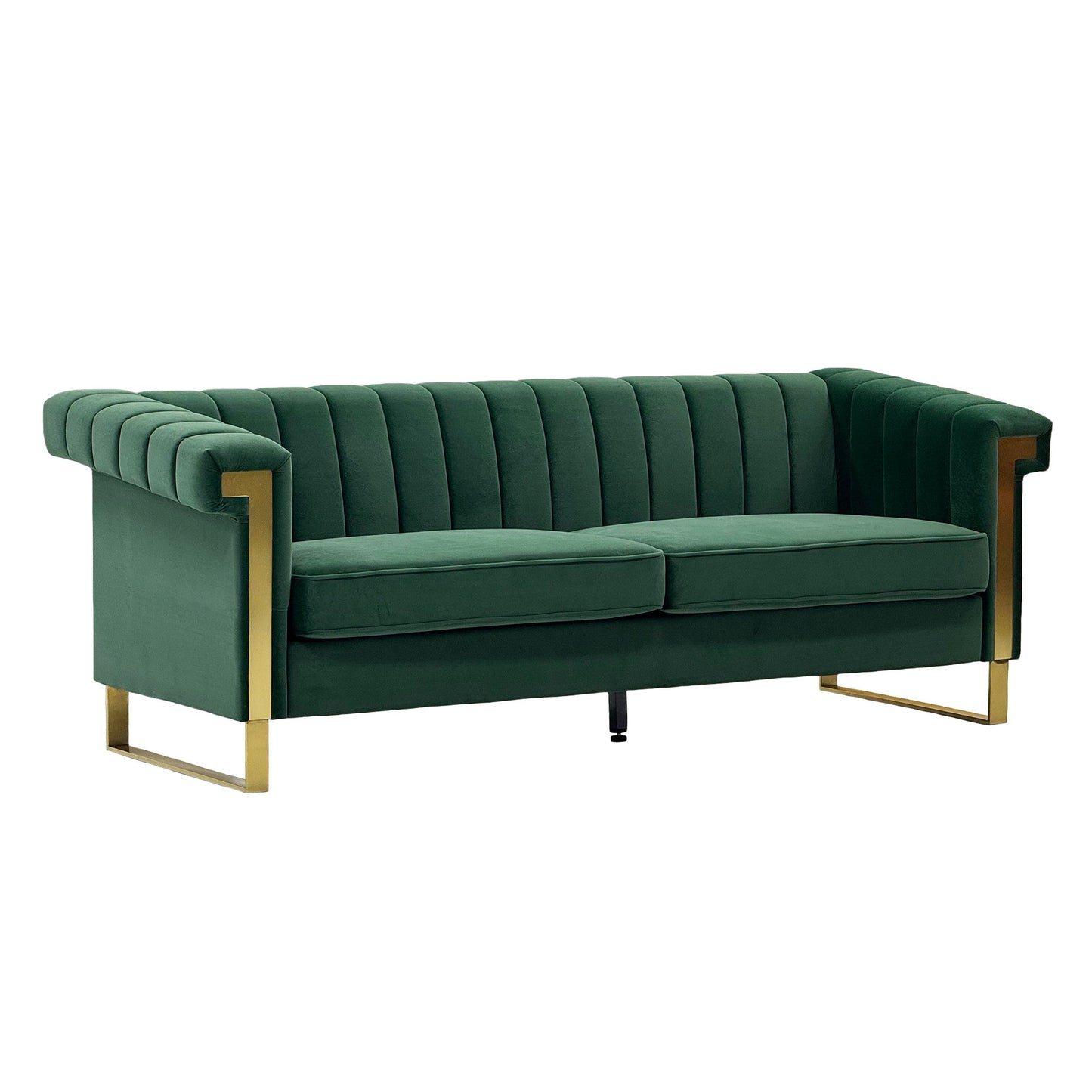 FX-P81B-RG 834-14 Velvet Sofa with Gold Accents