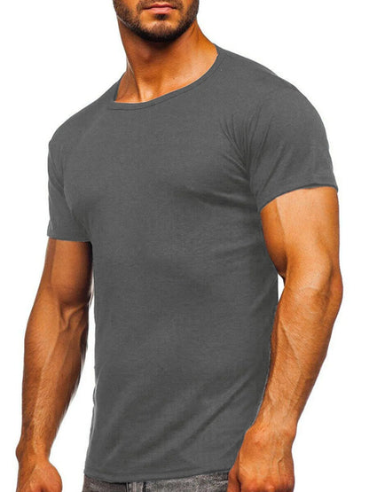 Men's Full Size Classic Fitted Crew Neck T-Shirt Plus Size