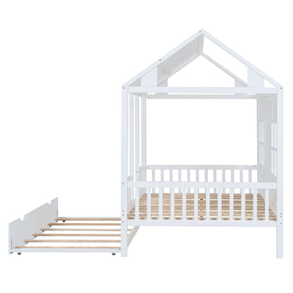 House Bed With Twin Size Trundle, Daybed