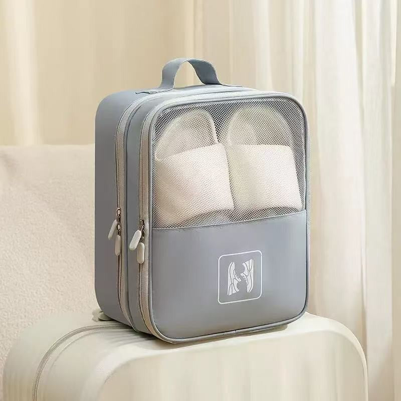 Shoe storage bag-double hook model-gray-600D film material-1 piece