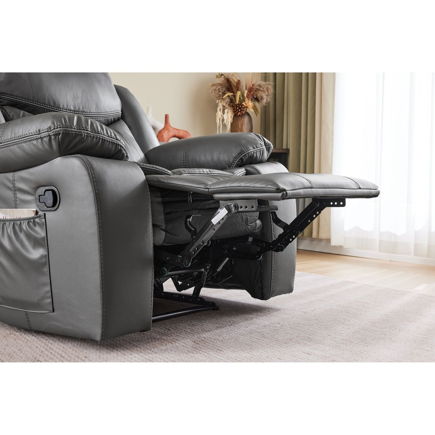 Recliner Chair With Vibration And Heating - Gray