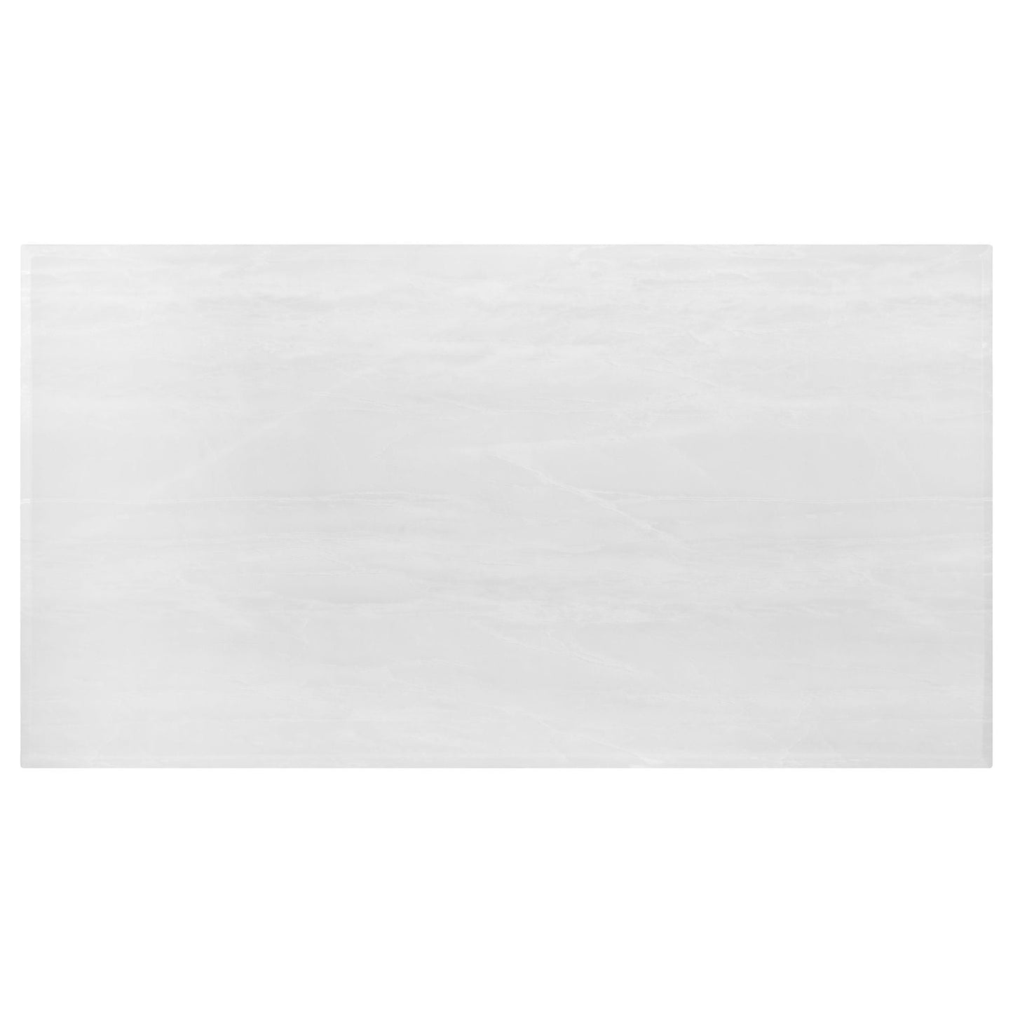 Allessandra - Rectangular U-Shaped Base Dining Table - White / Silver