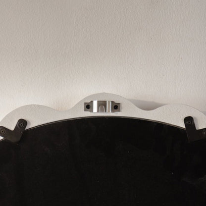 White Scalloped Round Wall Mirror