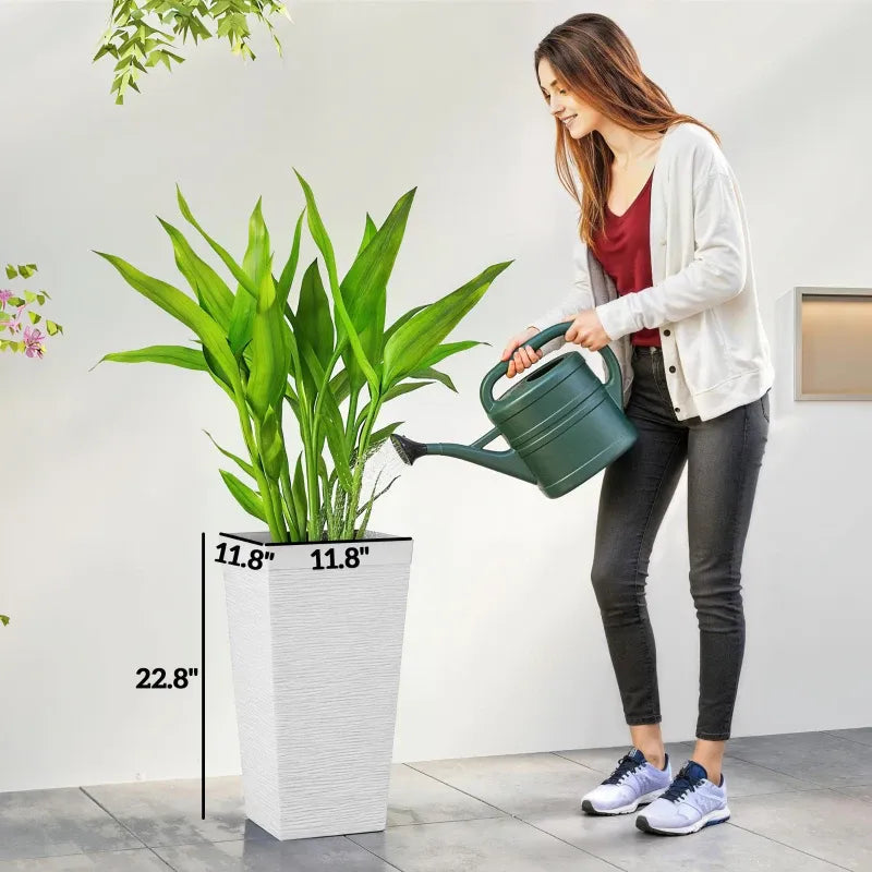 Stackable Tapered Planters, Set of 3 Outdoor Planters