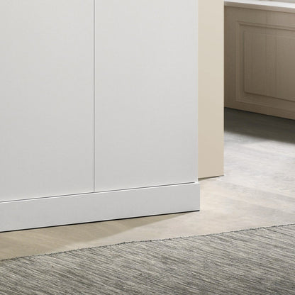 Declan - 3 - Door Wardrobe Cabinet Armoire With Storage Shelves And Hanging Rod - White