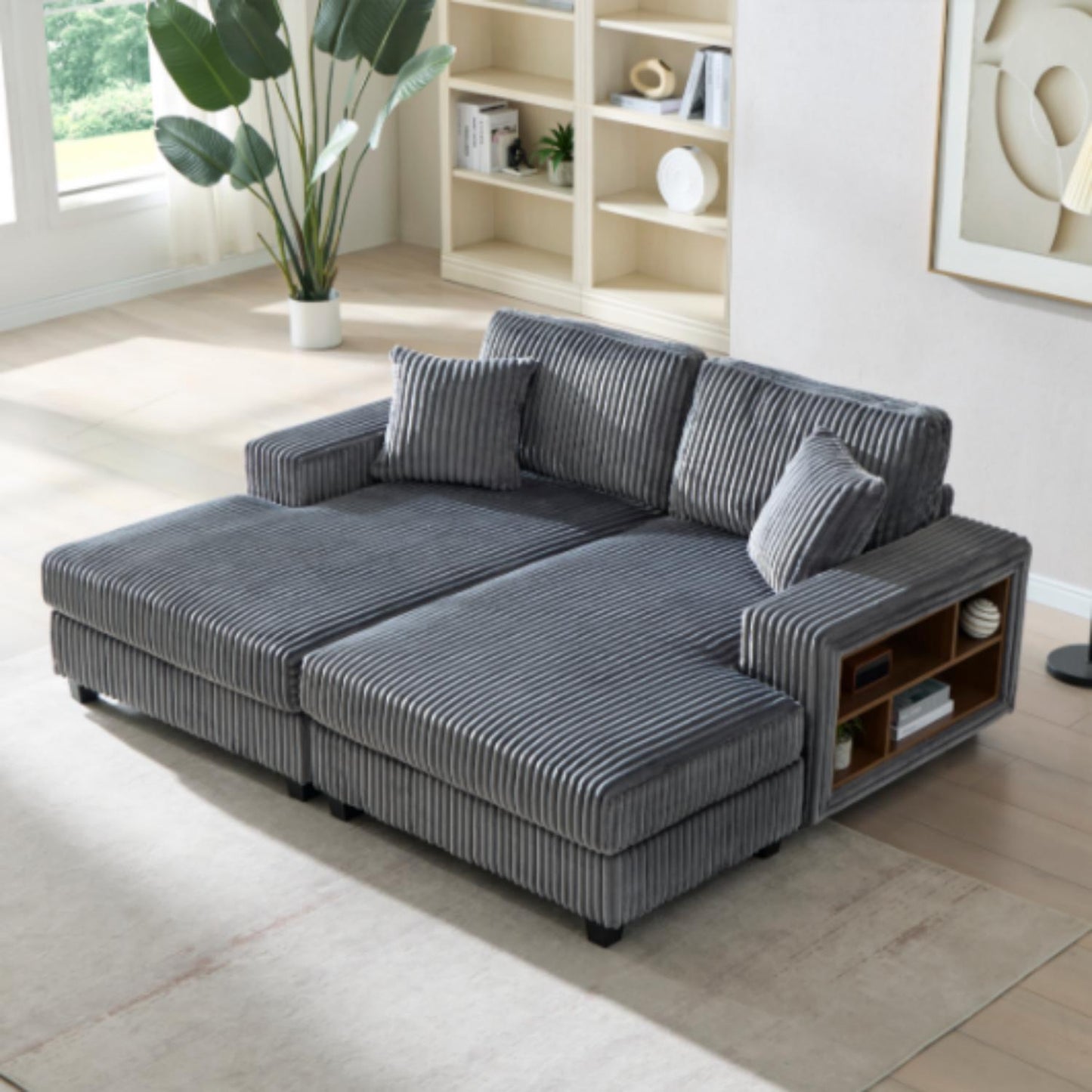Convertible Sectional Sofa, Sleeper Oversized Living Room Lounge