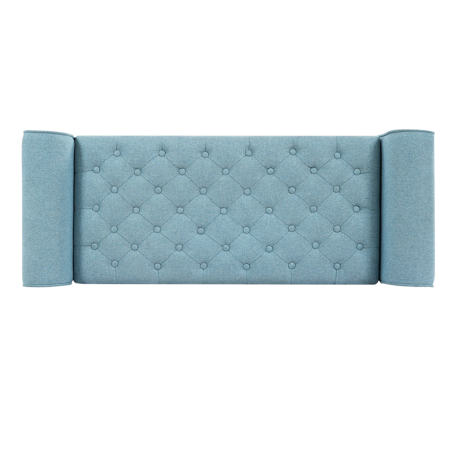 Light Blue Tufted Storage Bench