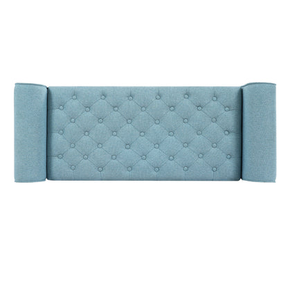 Light Blue Tufted Storage Bench