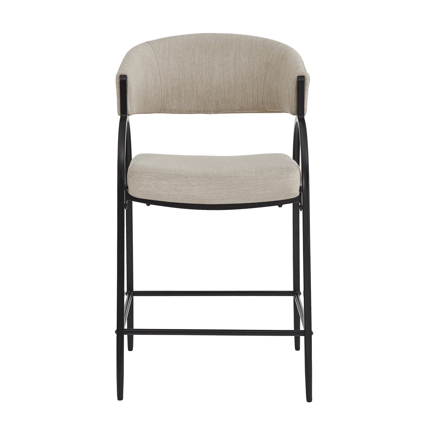25'' Seat Height Modern Fabric Bar Stools with Back