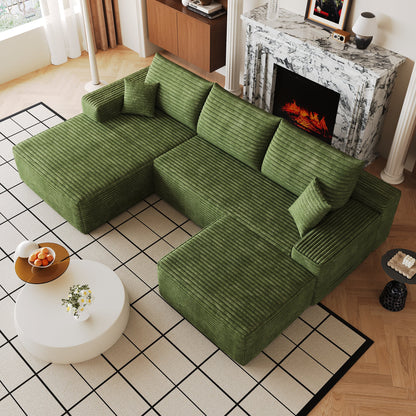 107" Cloud Sectional Sofa with 1 Ottoman