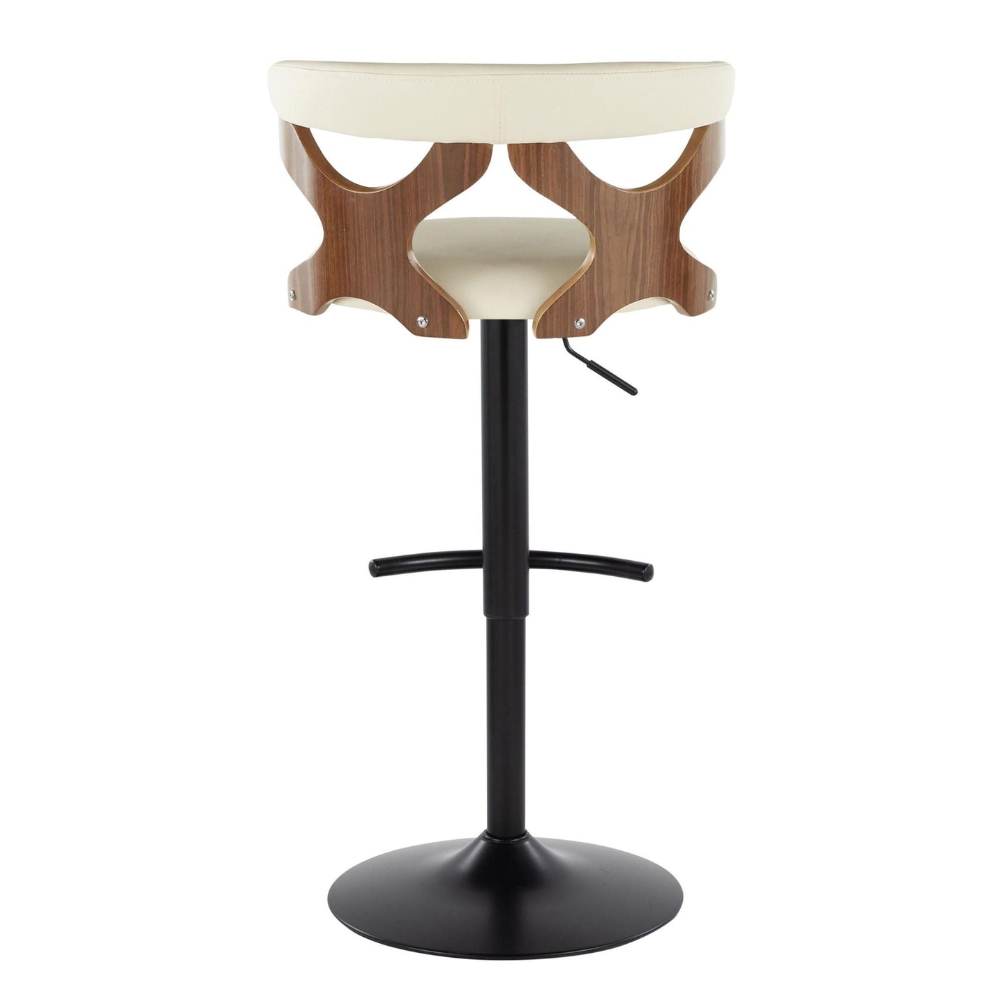 Gardenia - Contemporary Adjustable Barstool, Swivel With Rounded T Footrest (Set of 2)